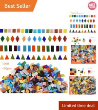 1050 Mixed Glass Mosaic Tiles in 25 Colors   Perfect for Creative Crafts