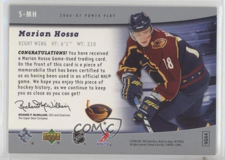 2006-07 Upper Deck Power Play The Specialists Marian Hossa #S-MH HOF - Image 2 of 2