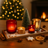 Teelichthalter Set Deko-Set Mit 4 Glas-Teelichthaltern Advents & Weihnachtsdeko