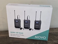 Wireless Lavalier Microphone System - Movo WMX-20 DUO *BRAND NEW*
