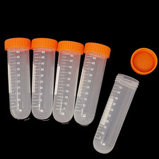 10PCS 50ml Round Bottom Plastic Lab Centrifuge Tubes Laboratory Test T...