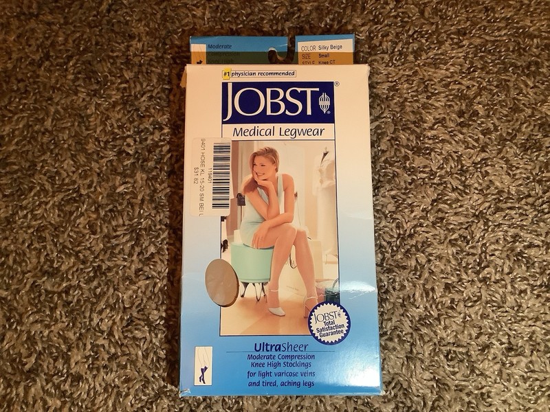 Jobst moderate compression knee high stockings, 15-20 mmHg, silky beige, size: S