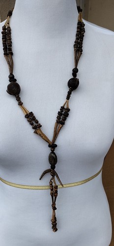 Brazilian Fetish Necklace of Sea Beans, Coffee Beans & horn