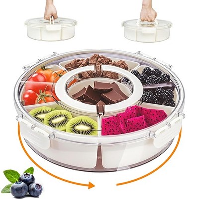 Snackbox mit 6 Fächern Snackschale mit Deckel Snackle-Box mit Deckel und Griff