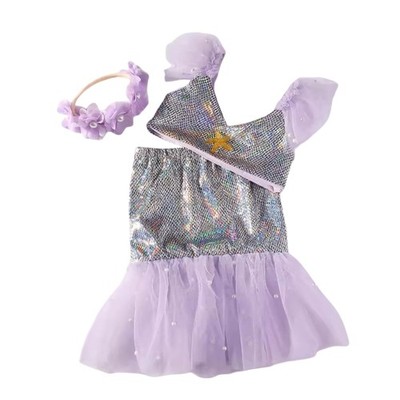 Lovely Newborns Tail Costume Set Comfortable Photoshoots Skirt Hairband