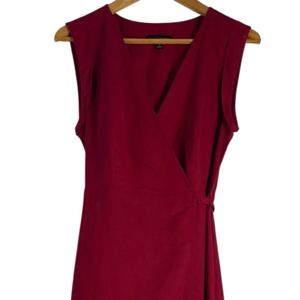 Banana Republic льняной хлопок надежном платье размер 4 красный оболочка - Изображение 3 из 4