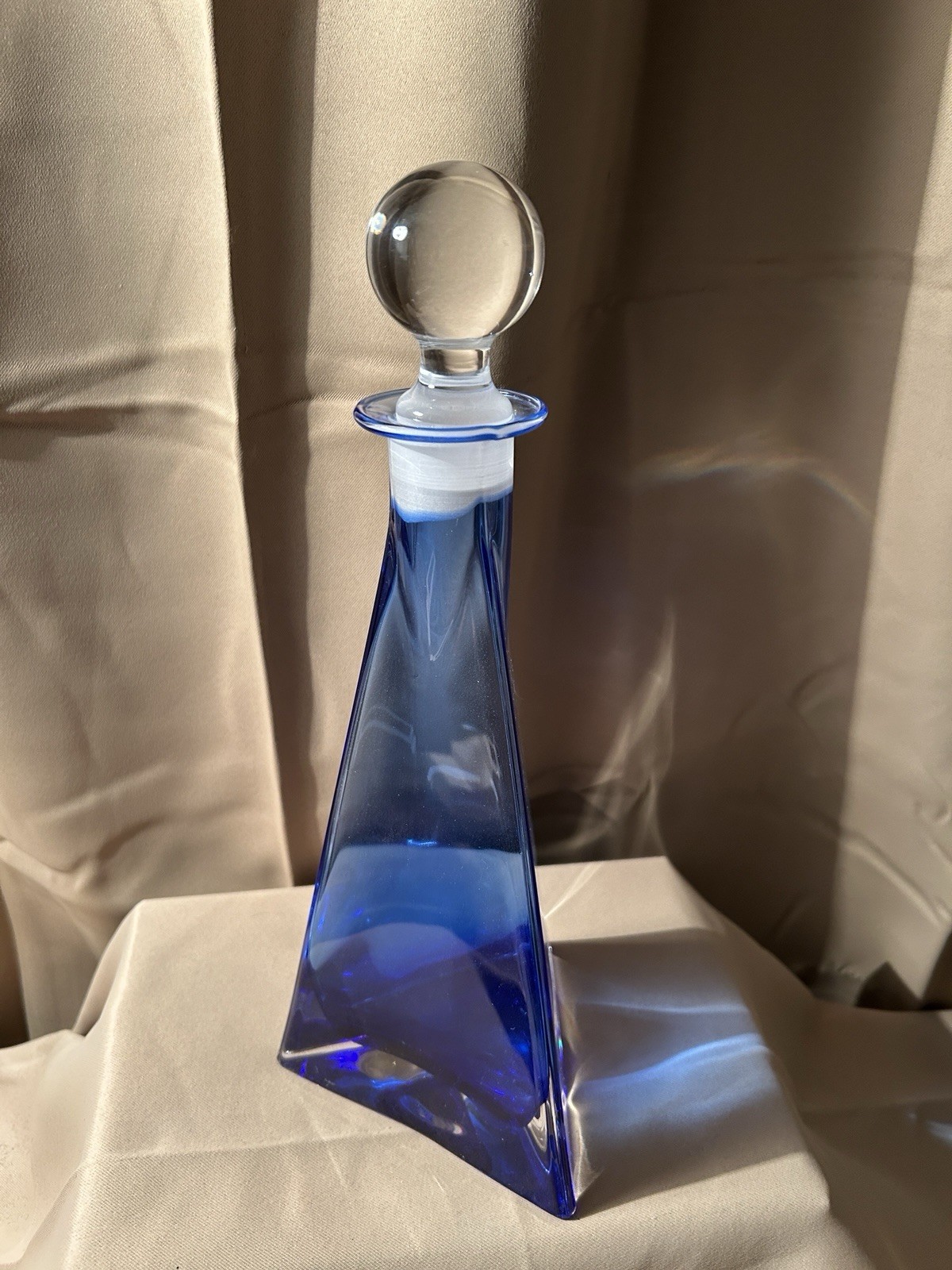 Cristalleria Toscana Cobalt Blue Crystal Decanter