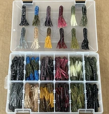 New 96 Piece Bass Kit 2.75" Dipped Salty Tubes, FREE Plano box USA Fishing Lures