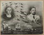 Compares of Italian pioneers Christopher Columbus and Italo Balbo 1933 OLD PHOTO