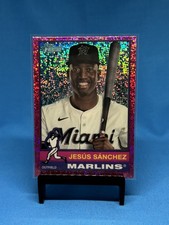 2025 Topps Heritage - High Number SP Jesus Sanchez #455 Chrome Pink Sparkle...