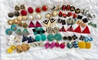 Vintage Costume Jewelry Earrings  from 80s 90s - Pierced-Lot of 40+Pairs
