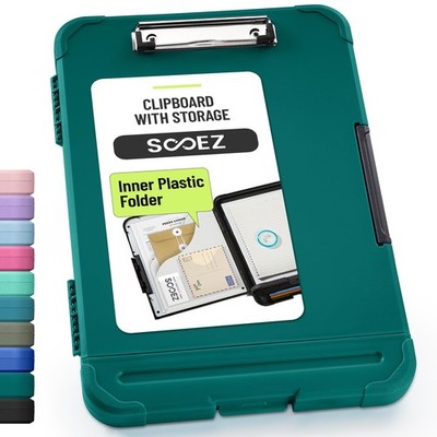Sooez Reinforced Clipboard with Storage, Inner Plastic Folder Dark Green