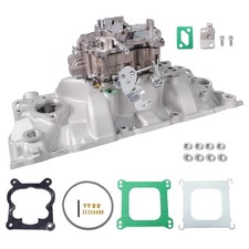 Intake Manifold W Carburetor 4 Bbl For 2101 Performer Quadrajet 1901r Chevy Sbc