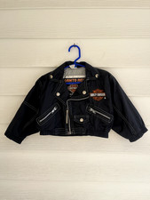 Harley Davidson Kids Embroidered Black Windbreaker Jacket No Tag Size 2T