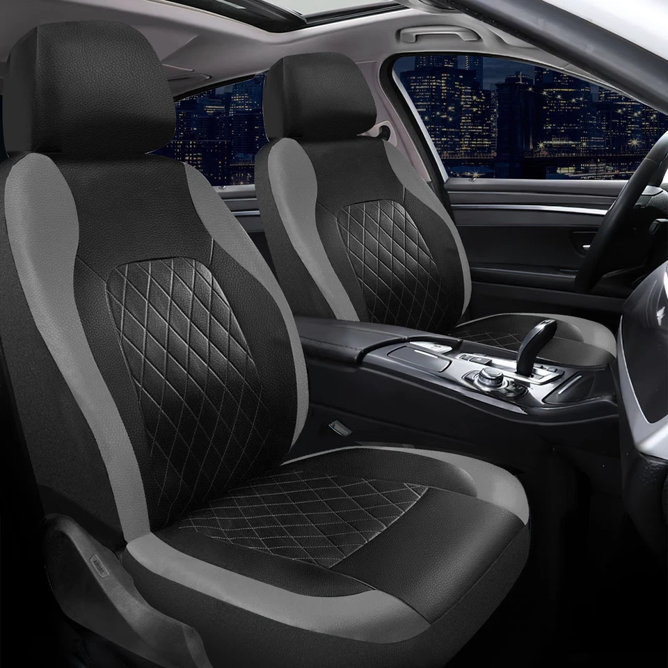 For Toyota Auto Car Seat Cover Full Set Leather 5-Seat Front Rear Protector - Image 2 of 4