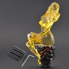 Car Manual Stick Gear Shift Knob Lever Shifter Custom Crystal Yellow Girl Lady