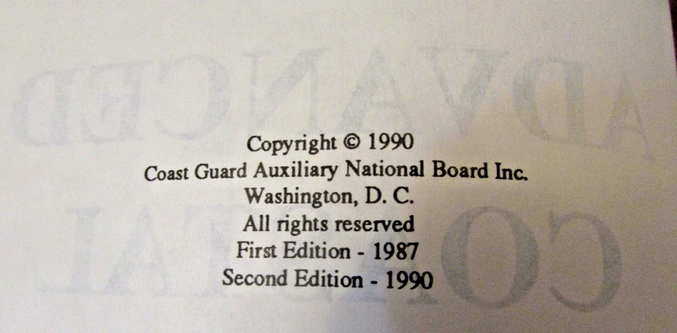 ADVANCED COASTAL NAVIGATION AN-1 & STUDY GUIDE AN-2 U S Coast Guard Aux (Lot 2) - Image 2 of 4
