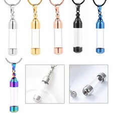 Glass Bottle Urn Pendant Memory Necklace for Cremation Ashes Memorial Jewelry
