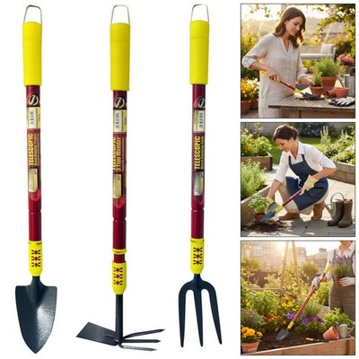 Teleskop Garten Handwerkzeuge ausziehbare Griffe Gabelkelle Unkrautstecher / Hacke 3er Set