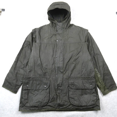 VIntage 90s Barbour Men s A5 Lined Durham Wax Jacket Green C42 / 107CM