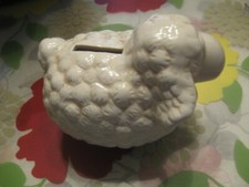 Lamb Sheep Piggy Coin Bank 6 in long, 4 in high, 4-1/2 in wide