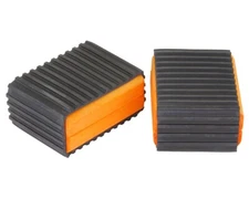 ALTALINE BICYCLE PEDAL BLOCKS W/ RUBBER BAND ORANGE/BLACK.