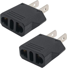 2 Adaptador De Corriente Europeo A Americano USA Convertidor EU To US 110v-220vc