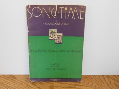 Vintage 1933 Song Time for Women's Voices by Floy Adele Rossman Music Book