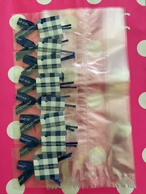 (8) Bath & Body Works Cello Clear Gift Wrap Kit Bag w/ Blue Ribbons Tag NEW