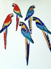 Juego de parche bordado hecho a mano de loro guacamayo de Ucrania