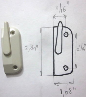 1 Acer LP2 Sliding Window Beige Zinc Sash Cam Lock: 2-1/16'' Centers, 11/16'' SB