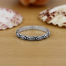 Tiny Plain Silver Band 925 Sterling Silver Eternity Ring Dainty Ring For Women