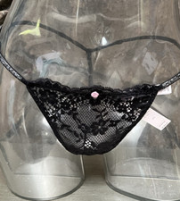 Victoria's Secret DREAM ANGELS Shine Strap Lace V-STRING THONG Panty Sz M NWT 24