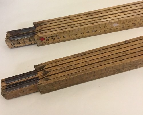 Vintage Rabone Chesterman 2m Folding Ruler x2 1641 2 Metre Measure Surveyor Rule - Picture 7 of 9