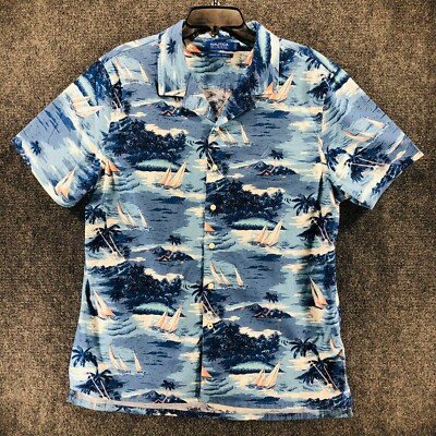 Nautica Blue Sail Classic Fit Mens Size L Nautical Themed