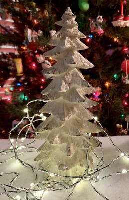 Retired Peppermint Forest 9  Large WHITE GLITTER TREE:  Christmas   Winter