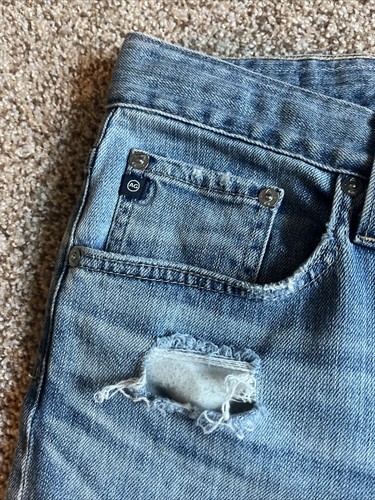 AG Jeans Women's 32R 36 X 26 The Nolan Relaxed Slim Distressed Denim Raw Hem - Picture 5 of 20