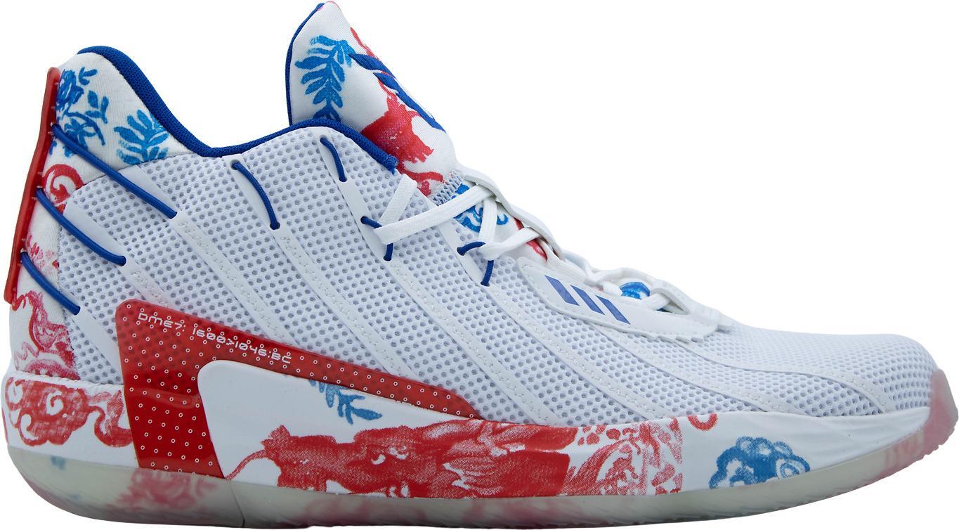 Adidas Dame 7 Fine China Multicolor Athletic Sneakers Shoes USA Men’s Size 13 Adidas Mens 8 Dame 7 Fine China White Red Blue Basketball  main image 2
