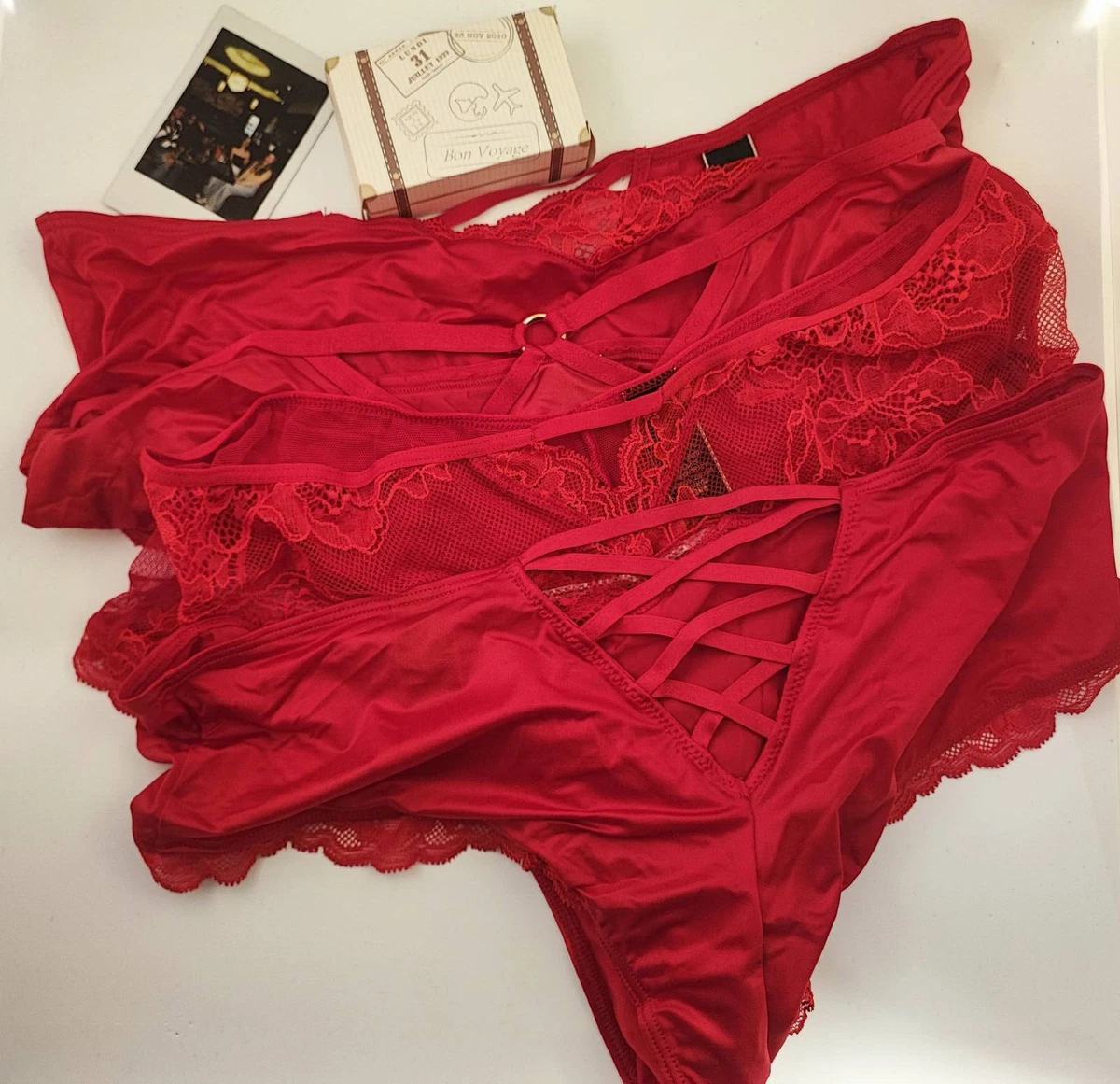 Nuisette Transparente à Armatures Victoria's Secret Rouge - Taille 36B - Neuf Sans étiquette - Glamour