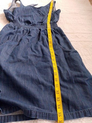 GAP 1969 Womens XSmall Dress Denim With Pockets Cutout Tie Back Midi Casual - Picture 14 of 14
