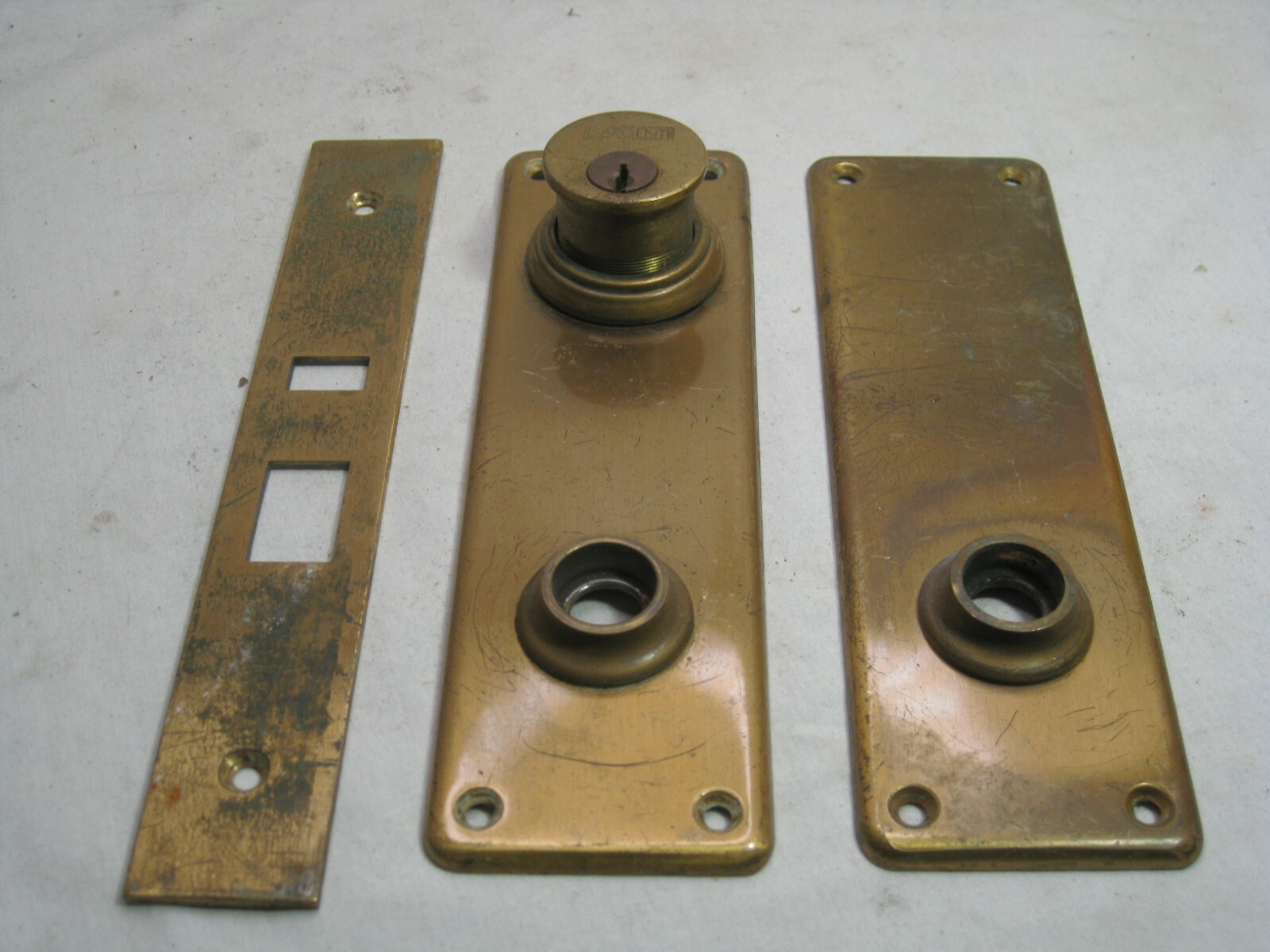 vintage antique plates door hardware plate cover Sargent lock parts A