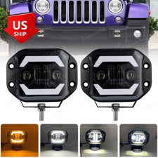 2x 5 Led Work Light Bar Rear Bumper Reverse Pods Offroad Suv Truck Driving Fog