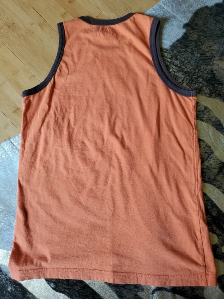 Old Navy Cotton Orange Sleeveless Graphic Muscle Tee, 14/16 - Image 3 of 3