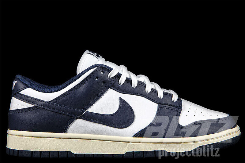 WOMENS NIKE DUNK LOW VINTAGE NAVY SZ 8W-12W 2022 DD1503-115 WHITE MIDNIGHT  NAVY