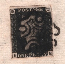 GB PENNY BLACK Cover Glos DISTINCTIVE CIRENCESTER MX Break Outer Cross 1841 749a