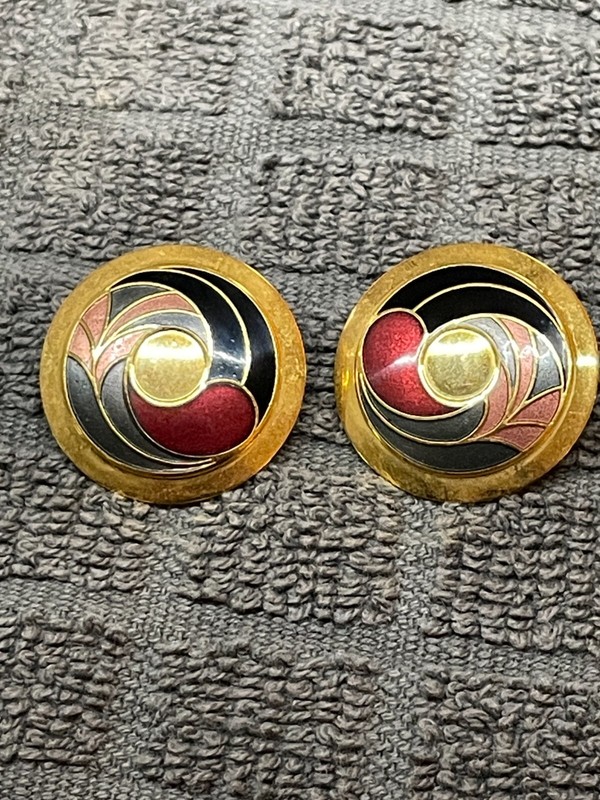 Samuel Huang Earrings with Enamelling Pierced