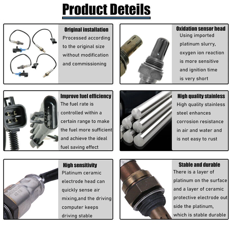 Sensor de oxígeno ascendente y descendente 4X AM-1760487953 para Chevy Express 1500 2500 Savana Foto 4 de 4