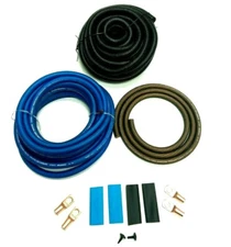 Battery Cable Relocation Kit  BLUE 1/0 ga OFC COPPER 12'+ 3'- Wiring Marine