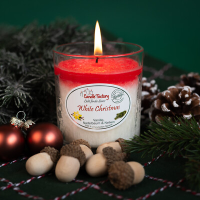 4 x White Christmas Duftkerzen, Candle Factory, Party Light, White Christmas