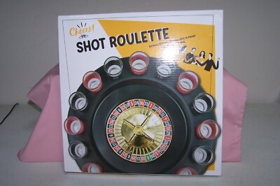 Cheers Shot Roulette Game by Well Played NEW in Box w/ Base, 16 Glasses, 2 Balls